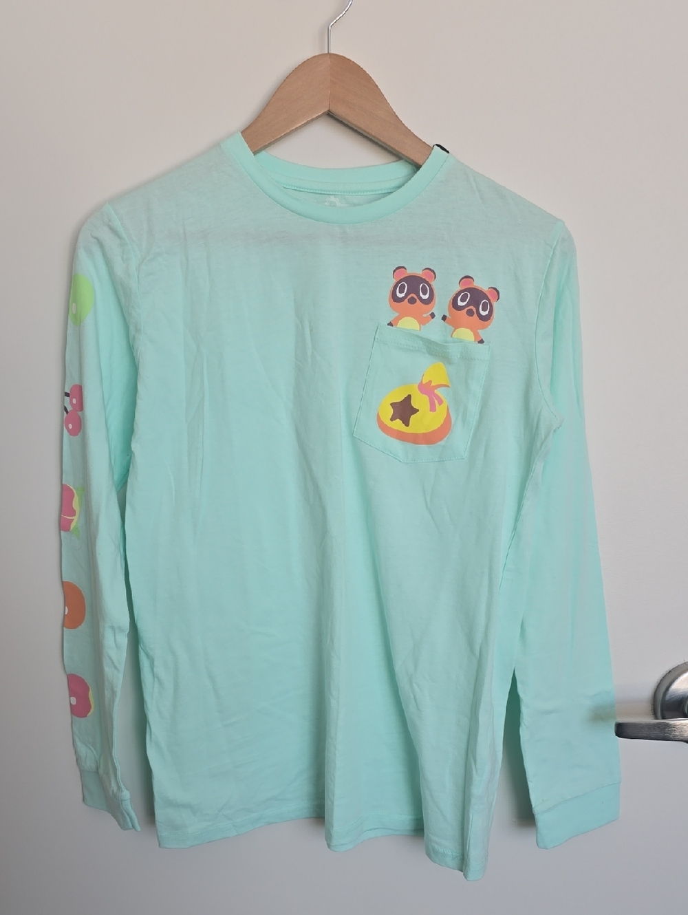 Animal Crossing Long-Sleeve Mint Pocket Shirt